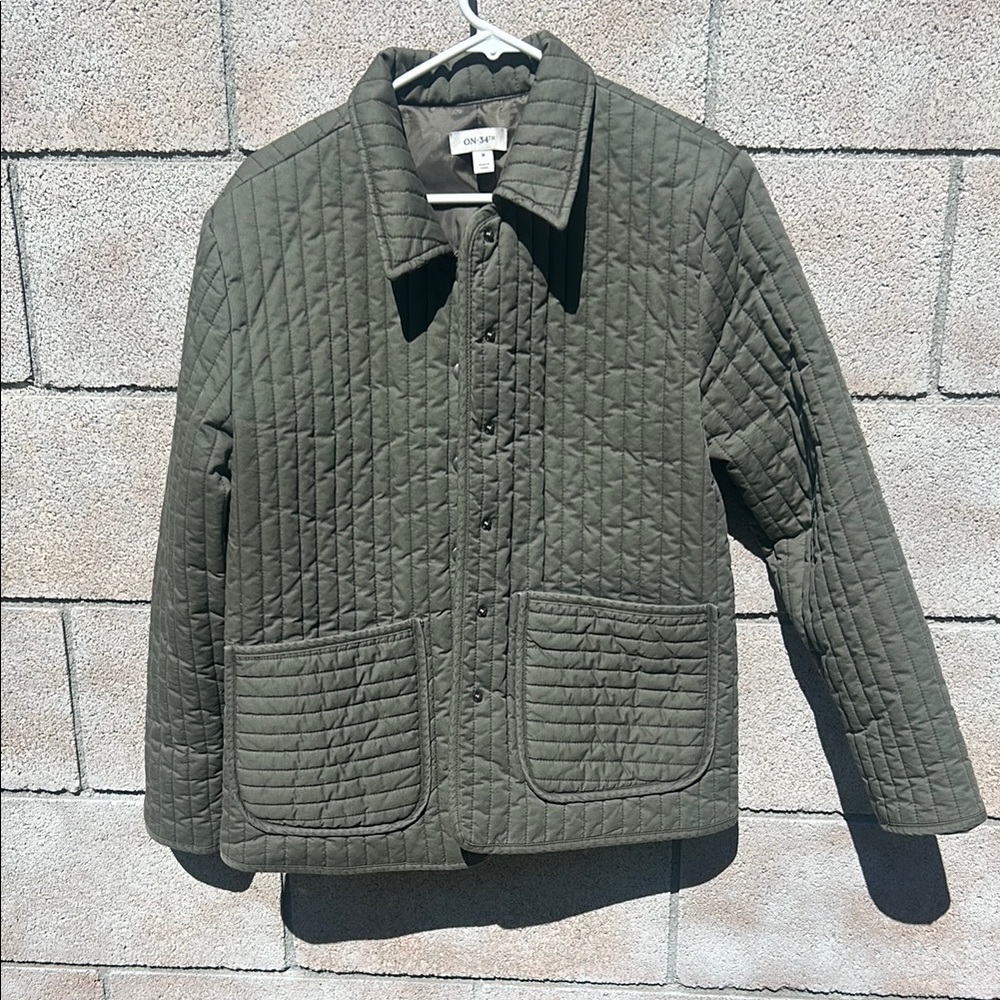 Quilted Utility Jacket in Green